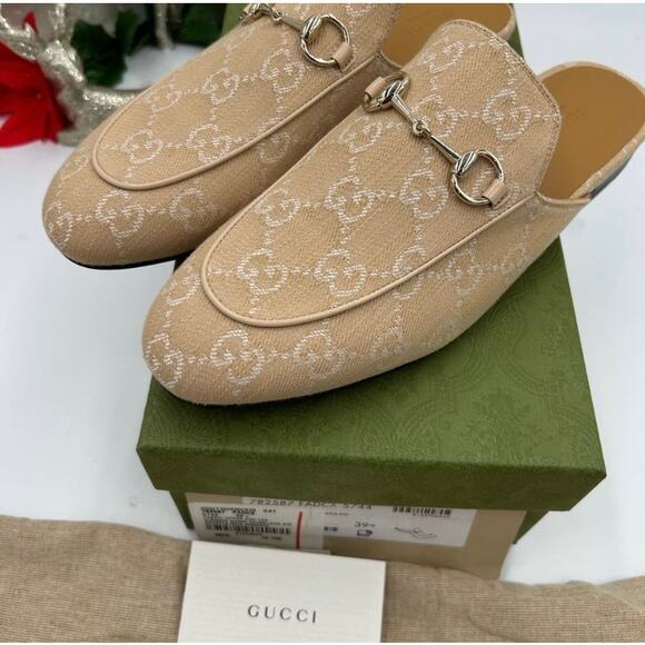 Women's Gucci GG canvas Princetown loafers size 39.5 made in Italy - Picture 9 of 9